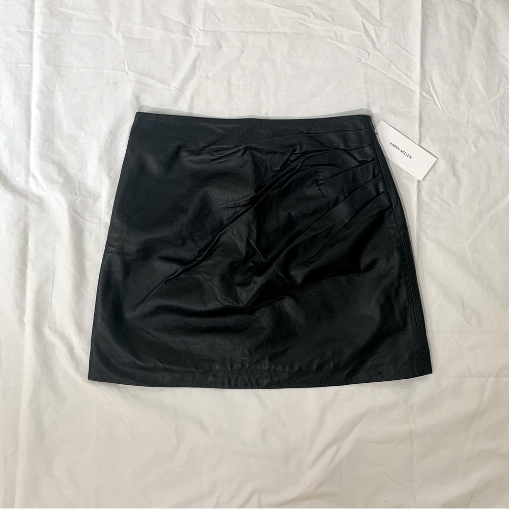 Brand new with tags Karen Millen faux leather skirt with pleat details at side